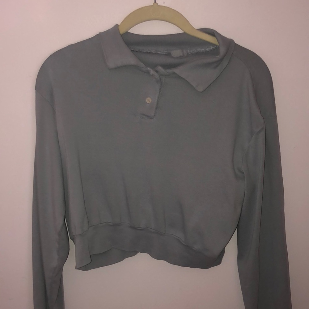 Brandy Melville collared blue top
